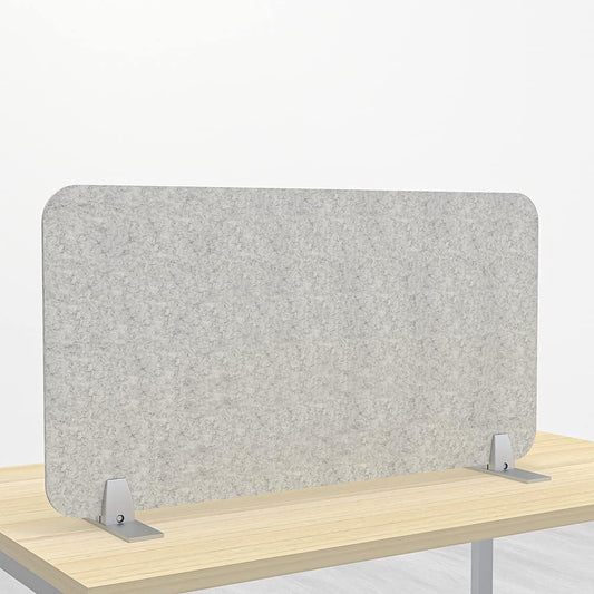 Freestanding Acoustic Desk Divider with Mount | Eco-Friendly Privacy Screen Panel | Noise Reducing Desk Partition | Tackboard Option & Easy to Install | Made from Recycled Plastic | Purple - 18" X 47"