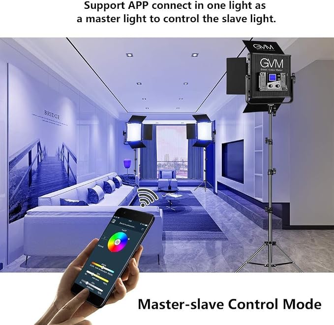 GVM 50RS RGB LED Video Light, 50W Video Lighting Kit - Image 2