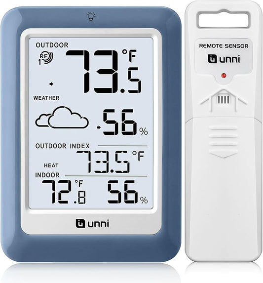 Indoor Outdoor Thermometer Hygrometer Wireless Weather Station, Temperature by UUNNI