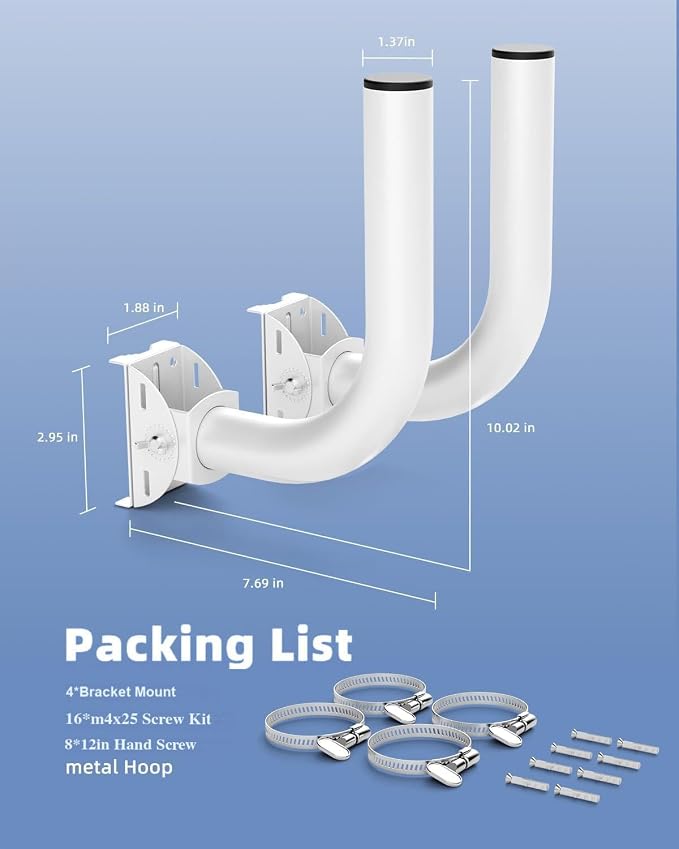 Universal Wireless Bridge Bracket Mount, 180° Adjustable Pole and Wall-Mounted - Image 4