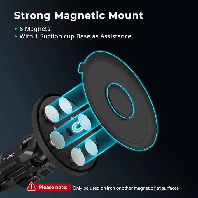 SMALLRIG Magnetic Mount for GoPro Hero 13/12/11, Powerful Camera Car Mount - Image 4