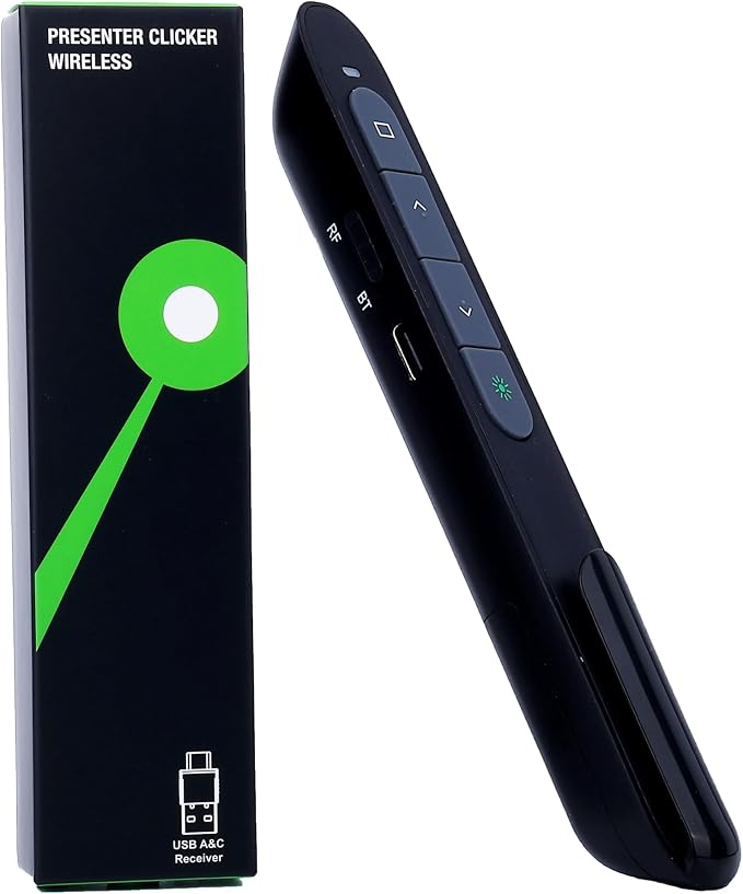 Wireless Presenter Remote with Green Light, Rechargeable PowerPoint Clicker - Image 7