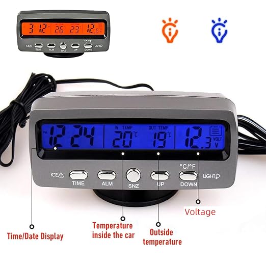 Multi-Functional Car Smart Digital Thermometer, Outside Thermometer Fahrenheit - Image 4