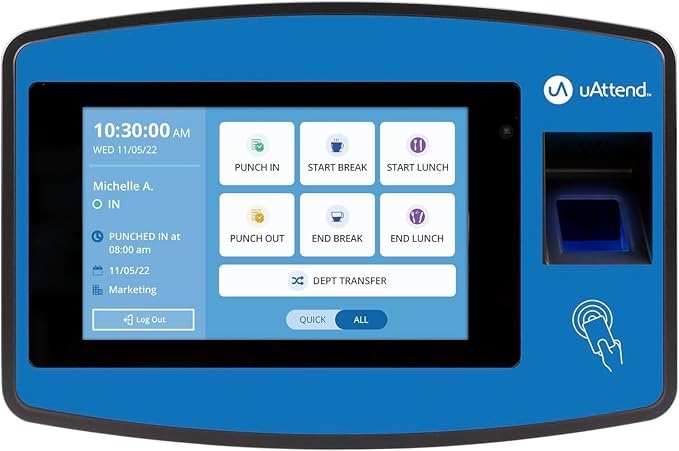 uAttend JR2500 Biometric Fingerprint, PIN Time Clock by uAttend