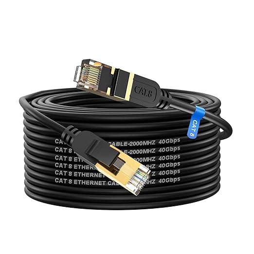 Cat 8 Ethernet Cable, 25FT High Speed Heavy Duty 26AWG Cat8 LAN Network Cable by Unknown