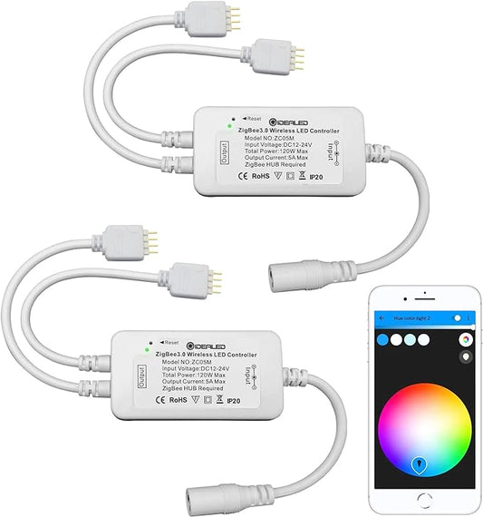 GIDEALED 2 Pack Smart ZigBee 3.0 LED Controller 2-Output by GIDEALED