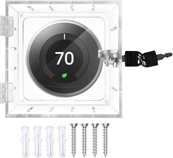 Thermostat Lock Box with Key Thermostat Cover Universal Thermostat Lock Box by Designedforabetterlife