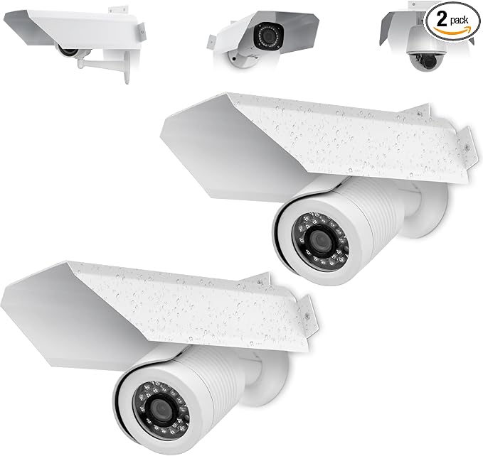 Moxweyeni 2 Pack Universal Metal Security Camera Cover Aluminum Waterproof Sun by Moxweyeni