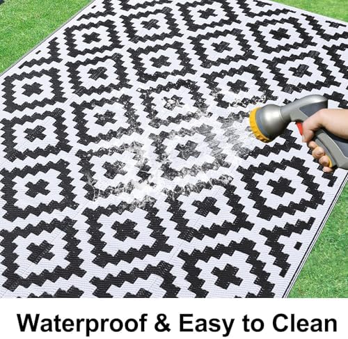 Smiry Outdoor Rug 8x10 ft Waterproof Reversible Boho Mat - Image 2