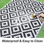 Smiry Outdoor Rug 8x10 ft Waterproof Reversible Boho Mat - Image 2