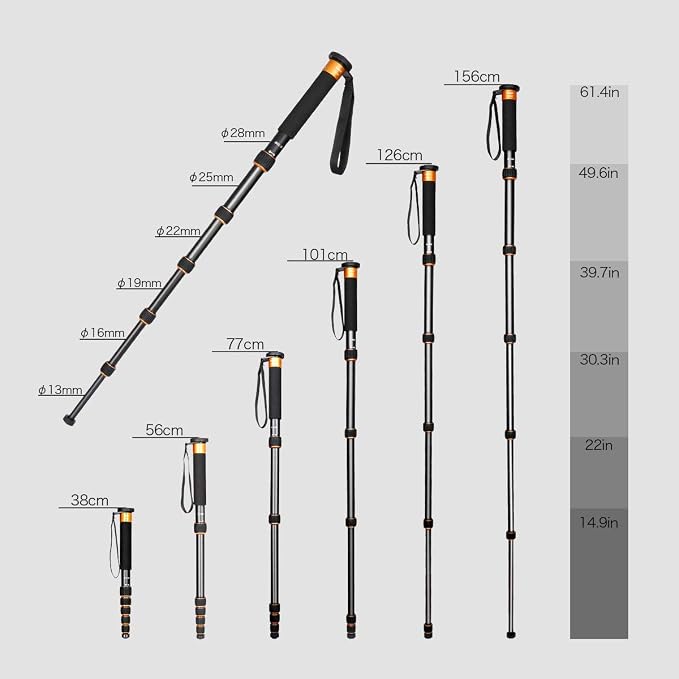 Koolehaoda 6-Section Monopod Compact Portable Photography Aluminum Alloy Unipod - Image 3