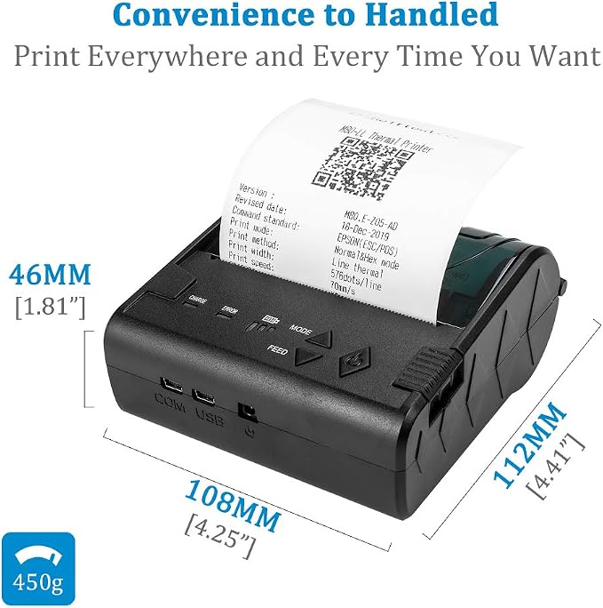 NETUM Wireless Bluetooth Thermal Receipt Printer, Portable Personal Bill - Image 4