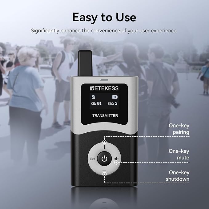 Retekess T130U Tour Guide System Set, U-Band Travel Guide System, 32-Slot - Image 6
