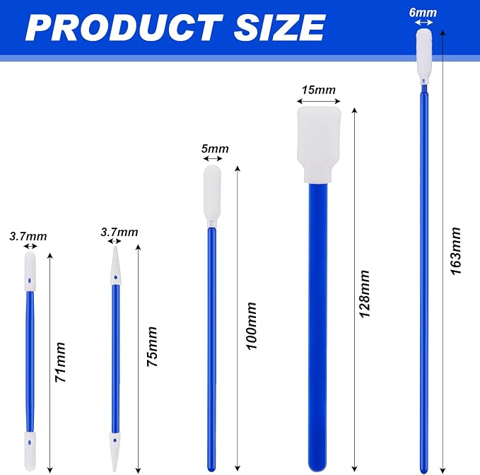 500 Pack Foam Tip Cleaning Swab Kit 5 Types Multi Purpose Swabs Cleanroom - Image 2