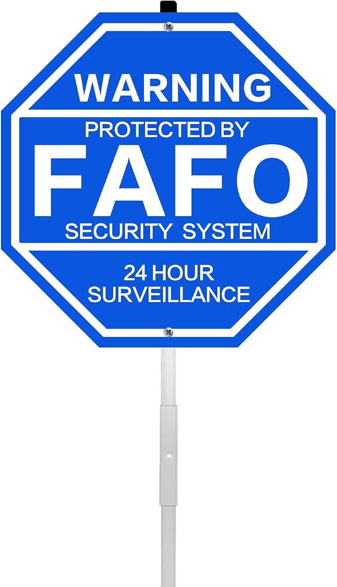 10'' x 10'' Protected by FAFO Metal Warning Sign by JMXINHANG
