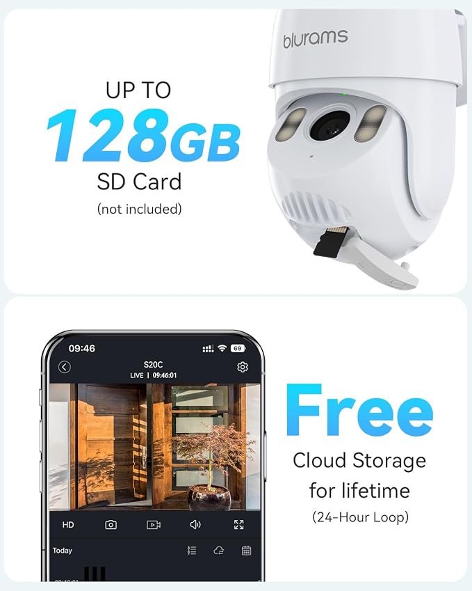 blurams 2Pack Security Cameras Outdoor Wired, 2K 360° PTZ Outdoor Security - Image 7