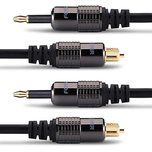 FosPower 24K Gold Plated Toslink to Mini Toslink Digital Fiber Optical S/PDIF by FosPower