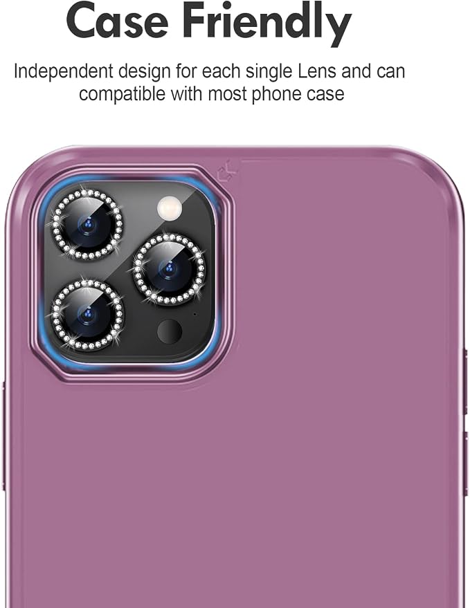 for iPhone 14 Pro/14 Pro Max Camera Lens Protector Bling, 9H Hardness - Image 6