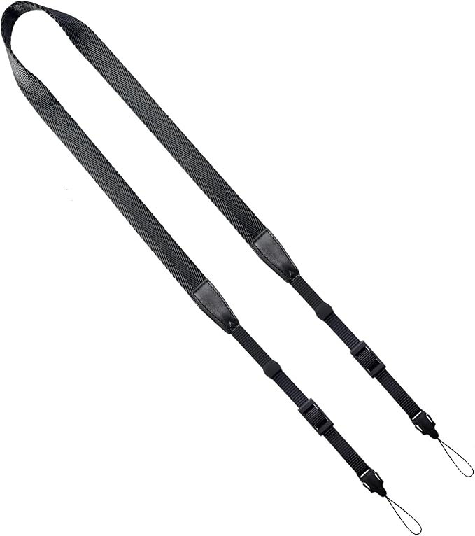 Camera Neck Strap/Thin Camera Strap or Binoculars Strap Black by YMTHamaz3