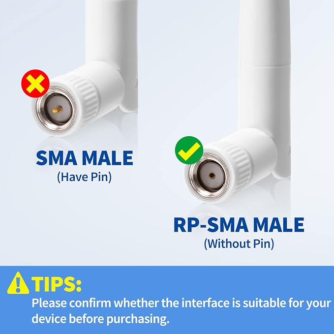 Bingfu External WiFi Antenna RP-SMA 2.4GHz 5GHz 5.8GHz 3dBi Dual Band Wireless - Image 2