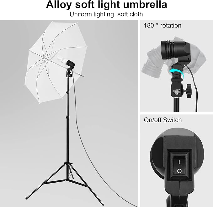 Photography Lighting kit with Backdrops, 8.5x10ft Backdrop Stands, UL Certified - Image 3