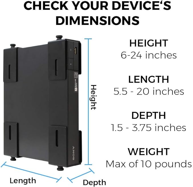 HumanCentric Adjustable Device Wall Mount, Cable Box and Modem Bracket - Image 3