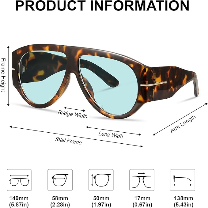 Oversized Retro Aviator Sunglasses - Image 5
