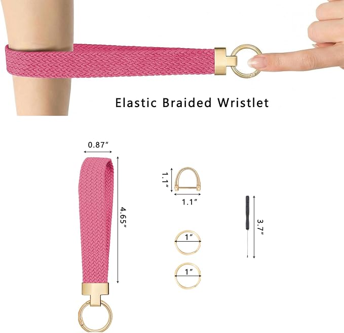 Weixiltc Keychain Wristlet for Women, Elastic Woven Lanyard - Image 6