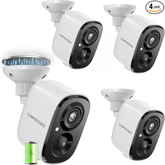 4 Pack 2.5K Security Camera Wireless Outdoor, 2.4G WiFi Battery Powered Outdoor by Unknown