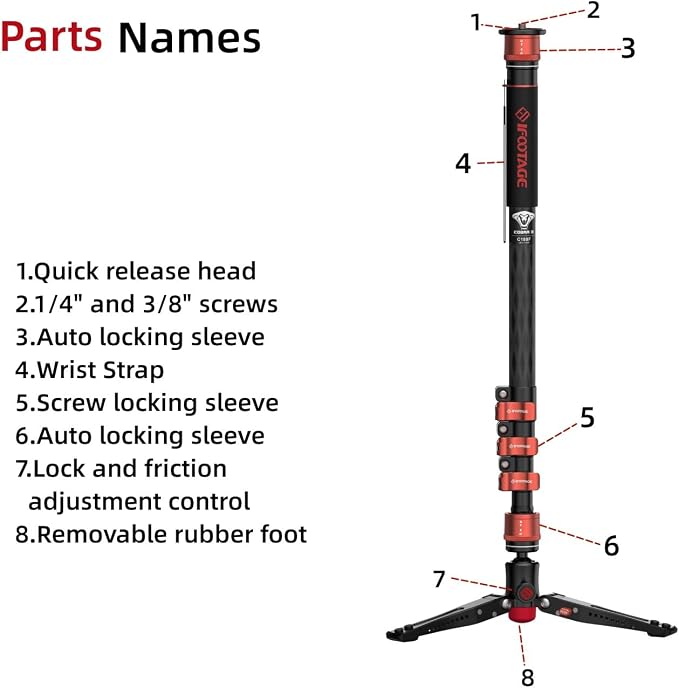 IFOOTAGE Cobra 3 C180F, Camera Monopod - Image 2