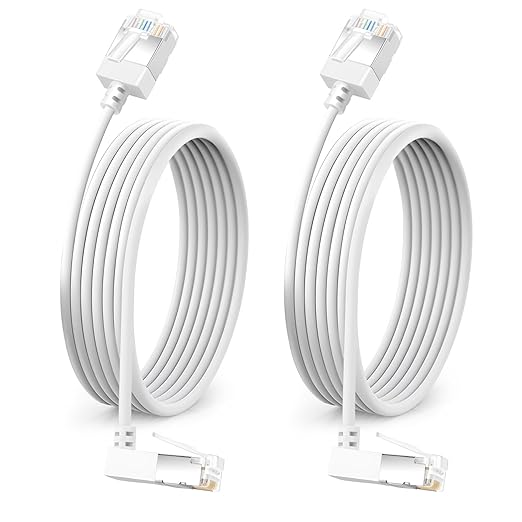 Flexible Cat 6A Ethernet Cable 270° Up Angled 25 Feet 2Pack, 10Gbps High-Speed by DUTEVOLNS