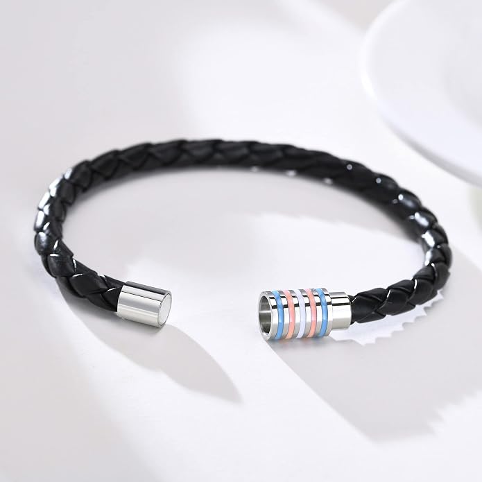 Nanafast Titanium Stainless Steel Rainbow LGBT Pride Bracelet Handmade Braided - Image 5