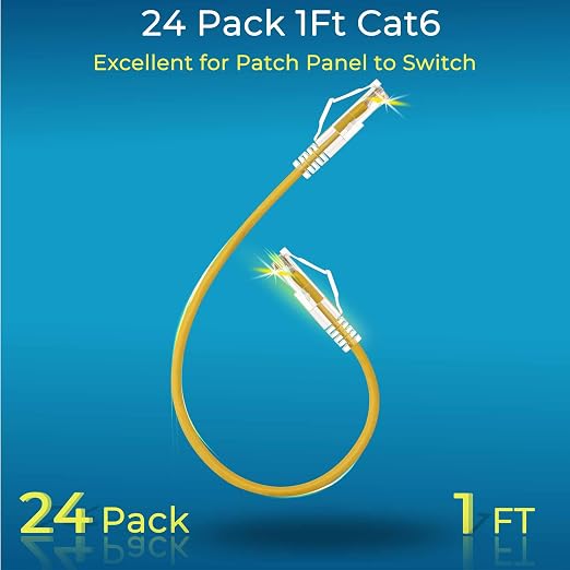Rapink Patch Cables Cat6/ Cat6a 1ft Slim, Cat6a Ethernet Patch Cable 10G Support - Image 2