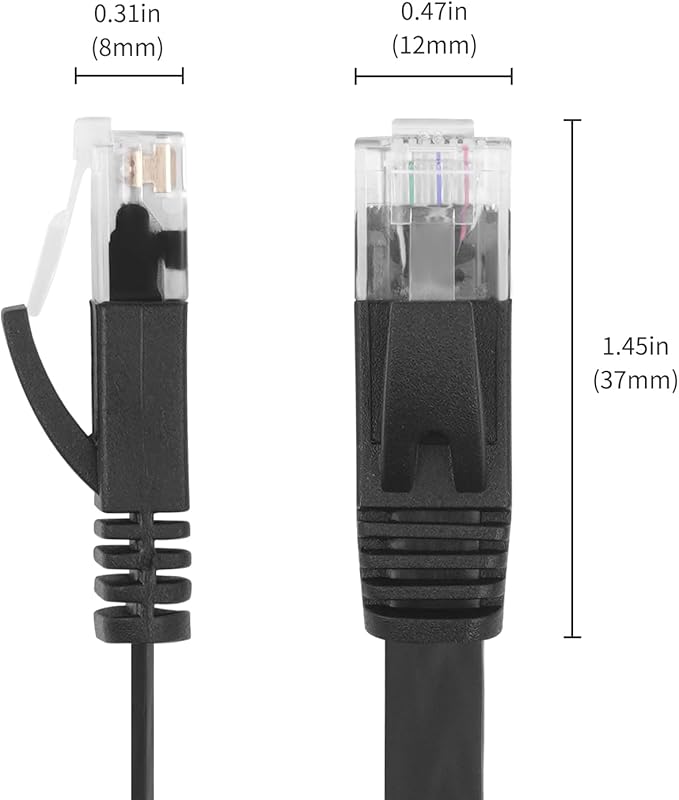 REXUS Retractable Cat 6 Flat Ethernet Network Cable 3.3 FT, 10 Gigabit High - Image 5