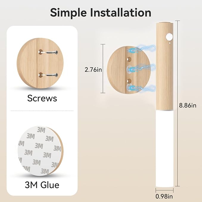 iThird Motion Sensor Wall Light Beech 3PCS, Battery Operated wall sconces - Image 7
