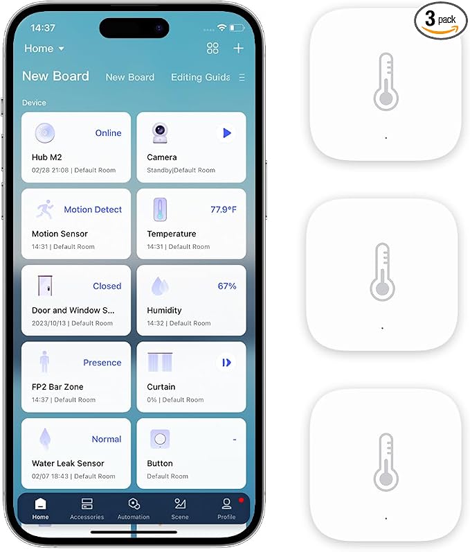 Aqara Zigbee Temperature and Humidity Sensor-3 Pack, Wireless Thermometer by Aqara