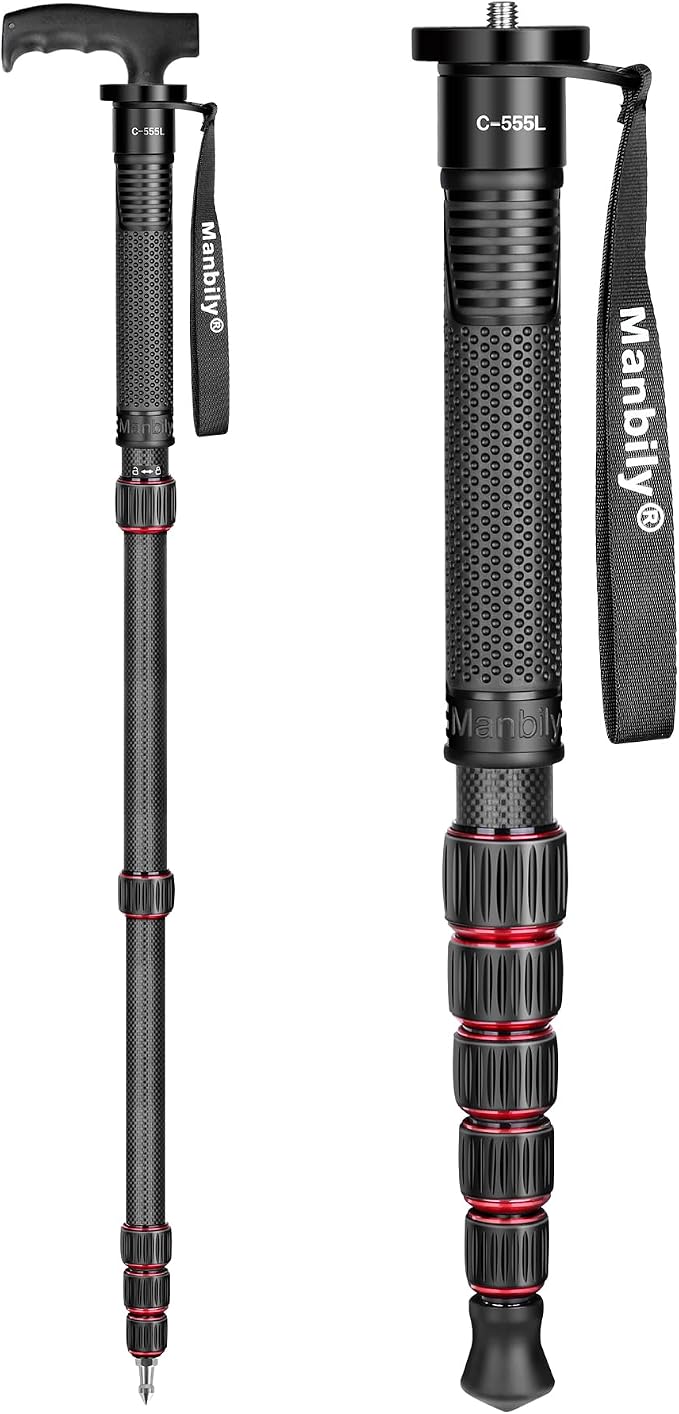 Manbily Carbon Fiber Camera Monopod, Portable Compact Lightweight Travel Monopod by Manbily