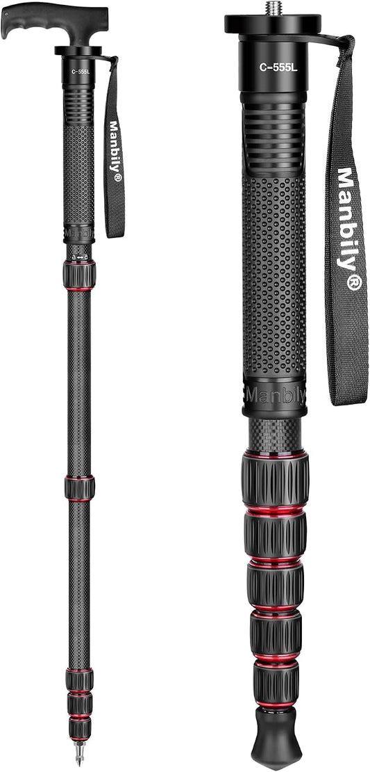 Manbily Carbon Fiber Camera Monopod, Portable Compact Lightweight Travel Monopod by Manbily