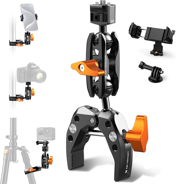 K&F CONCEPT Camera Clamp Mount, Super Clamp Mount Magic Arm by KFCONCEPT