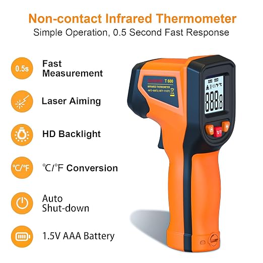 Laser Infrared Thermometer Non-Contact Digital Temperature Gun, -58℉～1112℉ IR - Image 7