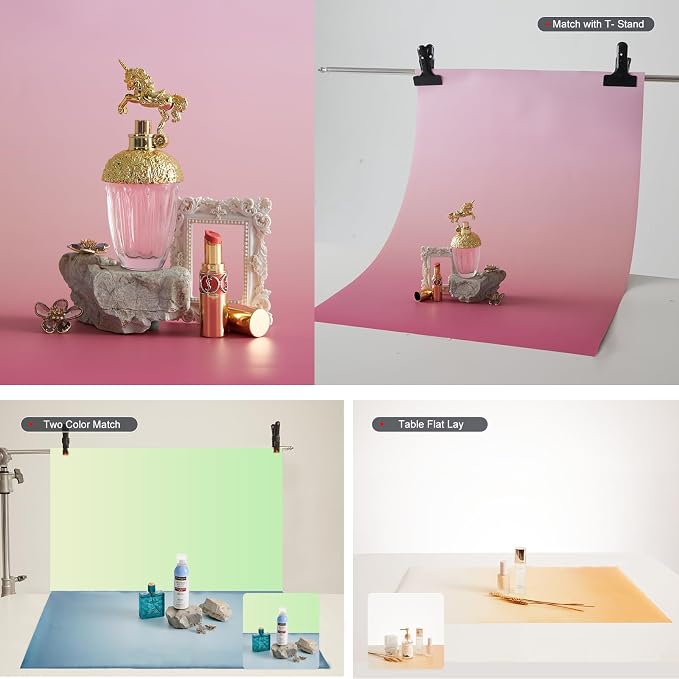 BEIYANG 6PCS 12Patterns Photography Background Gradient Color Papers, Food - Image 5