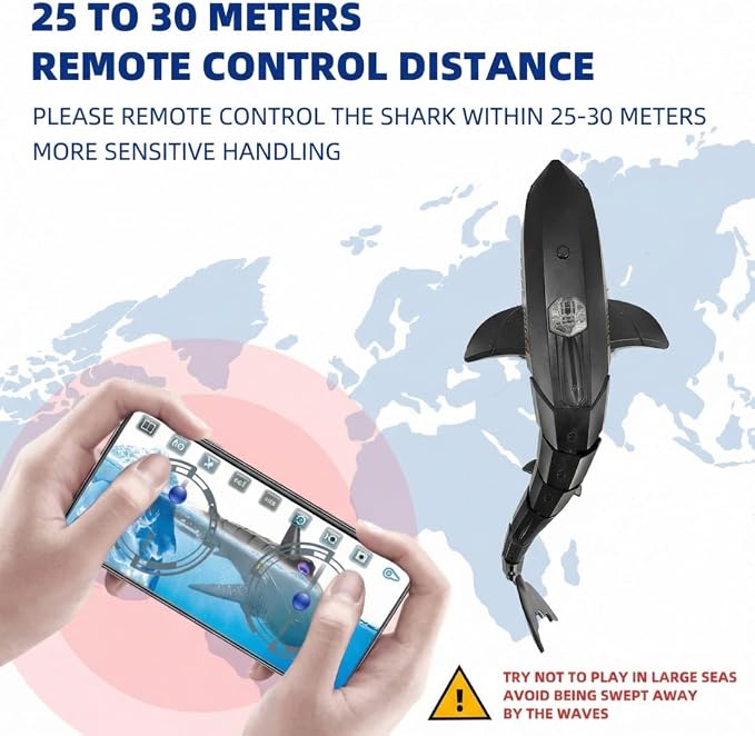 Remote Control Shark Pool with HD Underwater Camera, 2.4G Electric RC Fish Boat - Image 7
