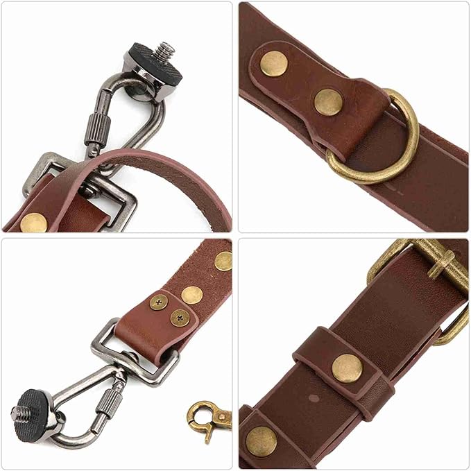 Dual Camera Harness & Leather Shoulder Strap Comfortable Carry - Image 5