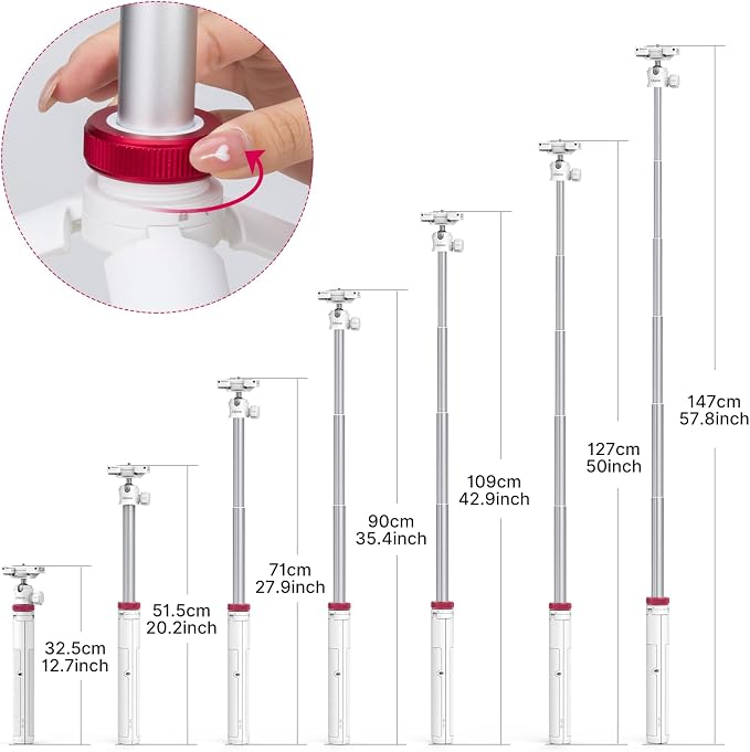 ULANZI MT-44 Extendable Phone Tripod, 360° Ball Head Camera Tripod - Image 3