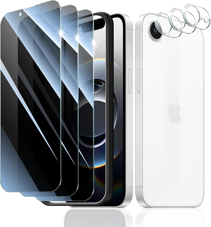 3+3+1-Pack, Privacy Screen Protector and Camera Lens Protector by ScreenProtectorCase