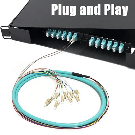 4Pack LC UPC 12 Fibers Multimode Bunch OM3 50/125 LC-UPC Fiber Pigtail - Image 4