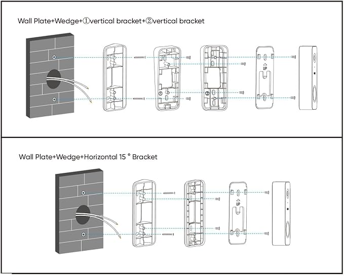 Wyze Lifestyle Video Doorbell Camera v2 Wedge Kit, 3 Mounting Bracket, - Image 9