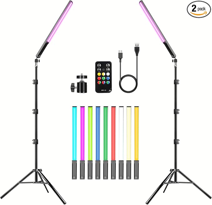 2 Pack RGB LED Video Light Wand Stick by Hagibis