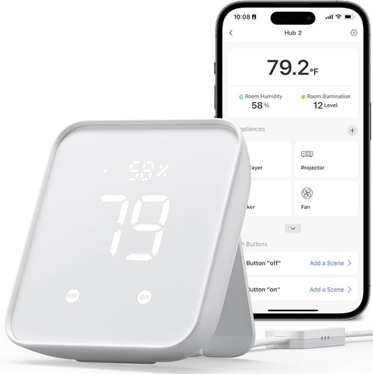 SwitchBot Hub 2, Work as a WiFi Thermometer Hygrometer, IR Remote Control by SwitchBot