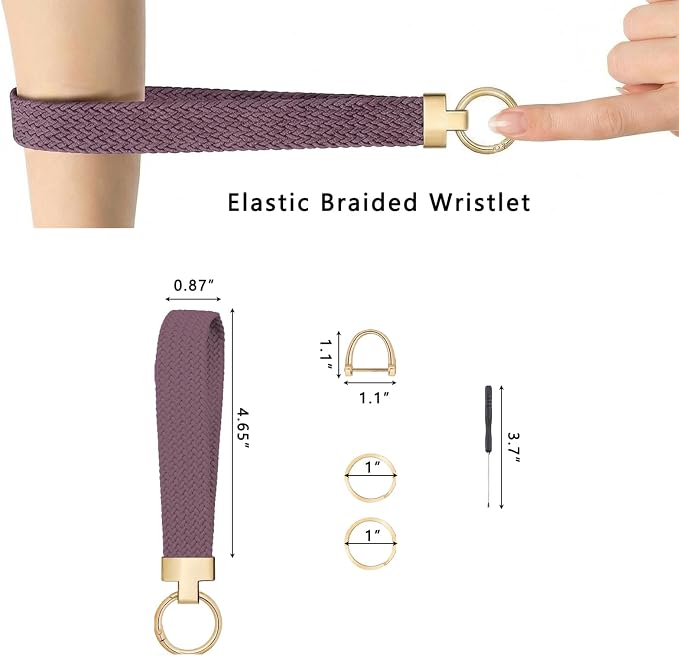 Weixiltc Keychain Wristlet for Women, Elastic Woven Lanyard - Image 6